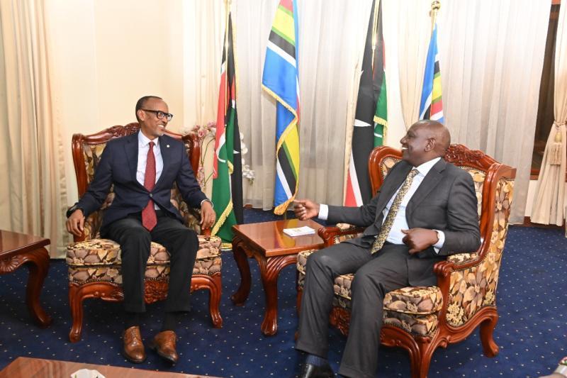 President-elect William Ruto and Rwanda's President Paul Kagame.