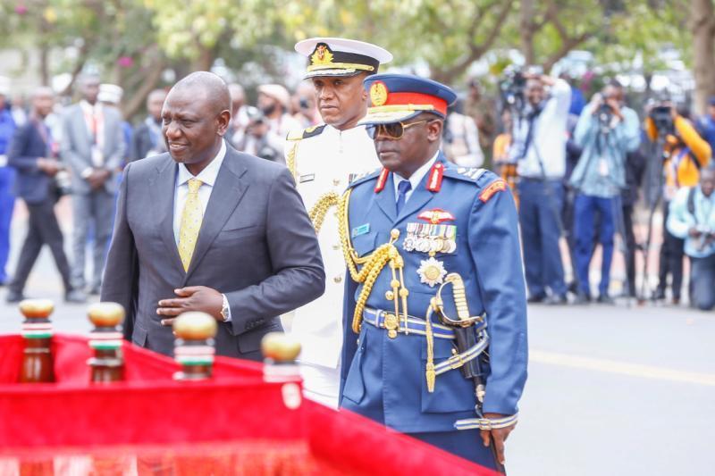 President William Ruto at parliament buildings.