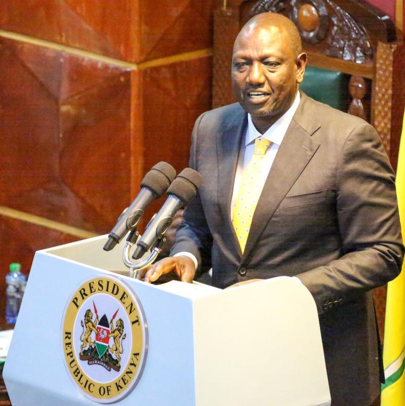 President William Ruto in parliament.
