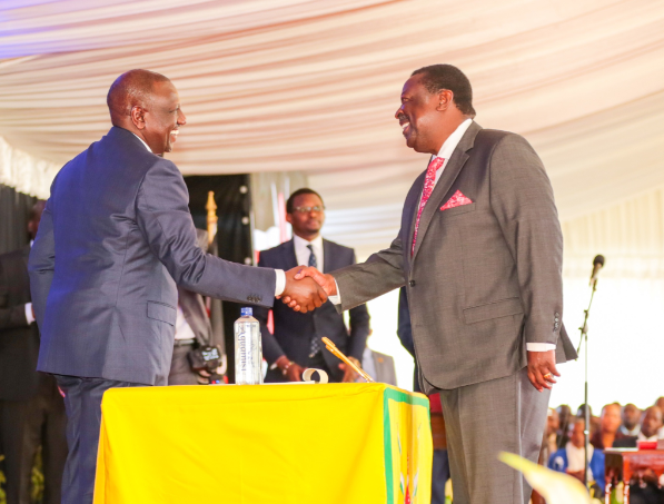 FILE IMAGE of President William Ruto and Prime Cabinet Secretary Musalia Mudavadi.