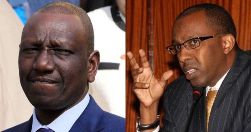 Photo collage of President William Ruto and Lawyer Ahmednassir Abdullahi.