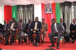 President William Ruto, his deputy Rigathi Gachagua and Governor Johnson Sakaja.