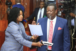 Musalia Mudavadi appearing before the National Assembly.