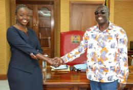 Deputy President Rigathi Gachagua and Ivy Chelimo.