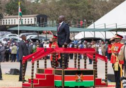 President William Ruto at Uhuru Gardens during Mashujaa Day celebrations.