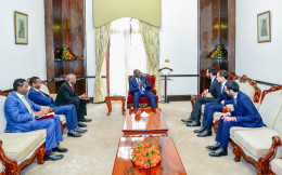 President William Ruto holds talks with Sheikh Shakhboot Al Nahyan, United Arab Emirates's Federal Minister of State for Foreign Affairs, at State House Nairobi.