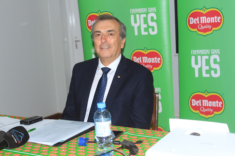 Del Monte Kenya Managing Director Stergios Gkaliamoutsas in a past press conference.
