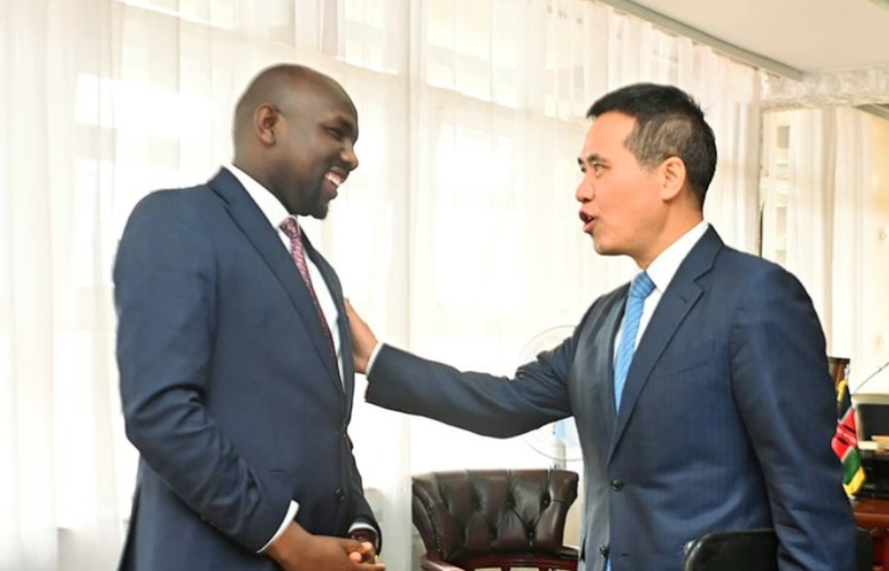 Transport CS Kipchumba Murkomen and Chinese Ambassador Dr. Zhou Pingjian.