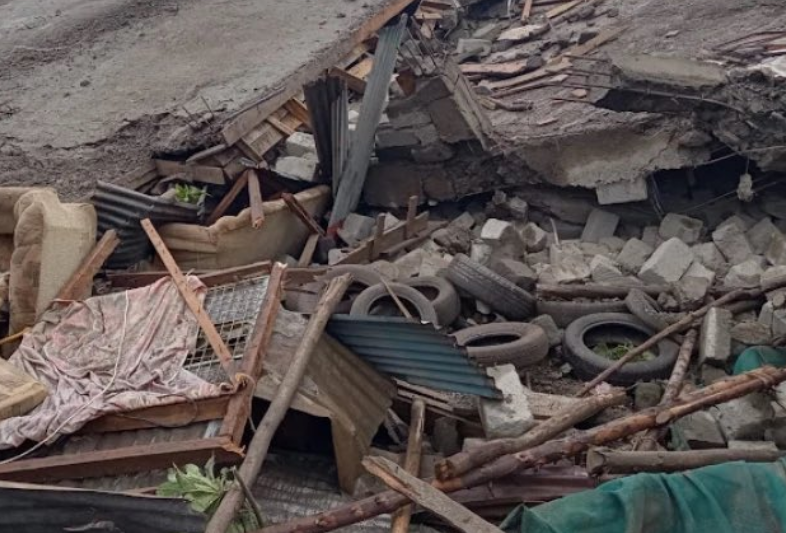 The building that collapsed in Ruaka, Kiambu County.