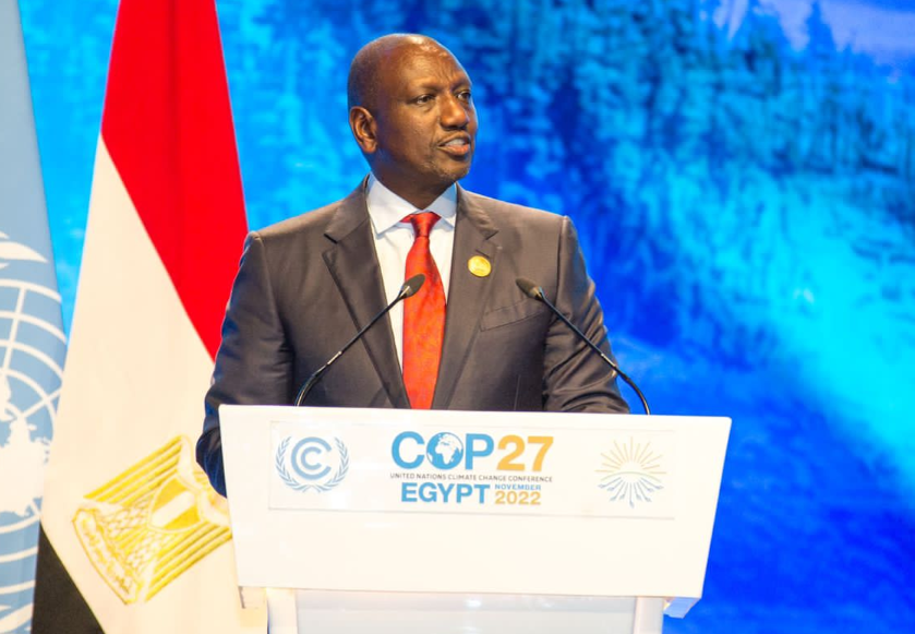 President William Ruto during the ongoing COP27 in Egypt.