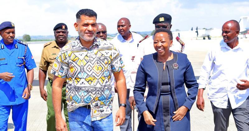 First Lady Rachel Ruto was welcomed by Governor Abdulswamad Nassir.