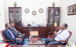 Prime Cabinet Secretary Musalia Mudavadi meets Vihiga Governor Dr. Wilbur Ottichilo.