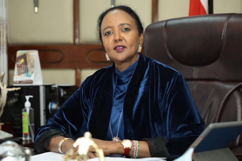 File Image of Former Sports CS Amina Mohamed.