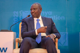 President William Ruto at the Sarit Centre in Nairobi County.
