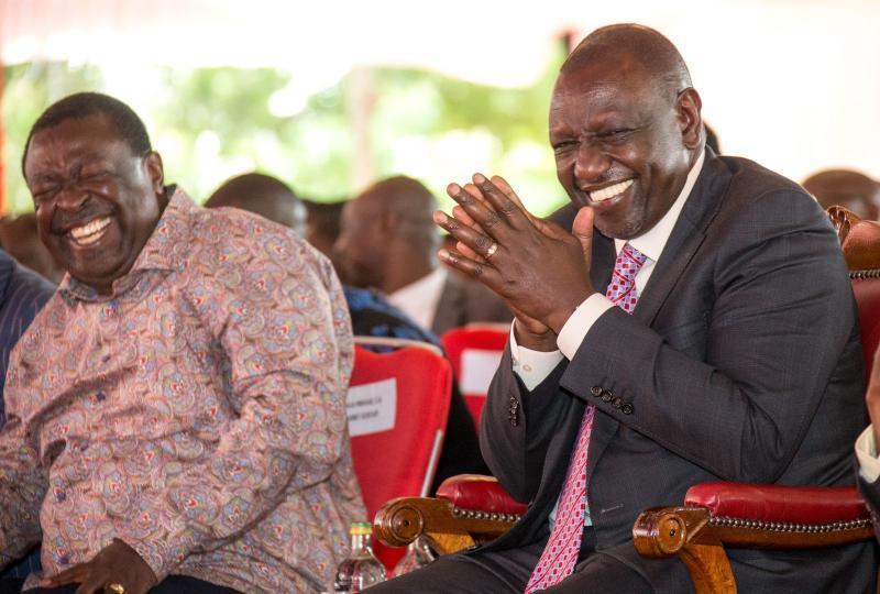 President William Ruto and Prime Cabinet Secretary Musalia Mudavadi in Kakamega County.
