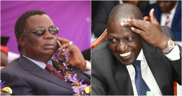 Photo collage of COTU boss Francis Atwoli and President William Ruto.