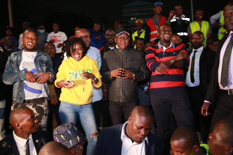 Governor Sakaja and his deputy Njoroge at the Nairobi Festival at Uhuru Park.