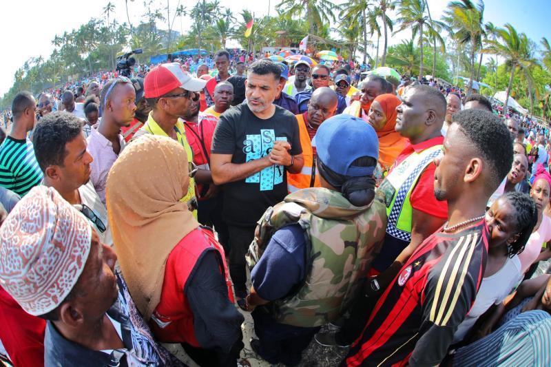 Mombasa Governor Abdulswamad at Pirates Beach.