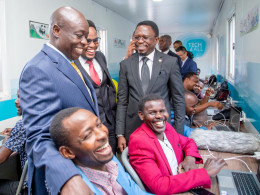 DP Rigathi Gachagua and Sports CS Ababu Namwamba at the  Nation-Huawei Jobs Fair 2022.