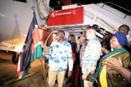 DP Rigathi Gachagua launches the first direct flight to Dubai at Moi International Airport in Mombasa.