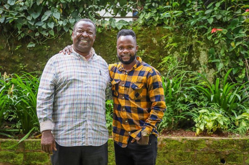 Prime Cabinet Secretary Musalia Mudavadi and Vaida hitmaker Harry Richie.