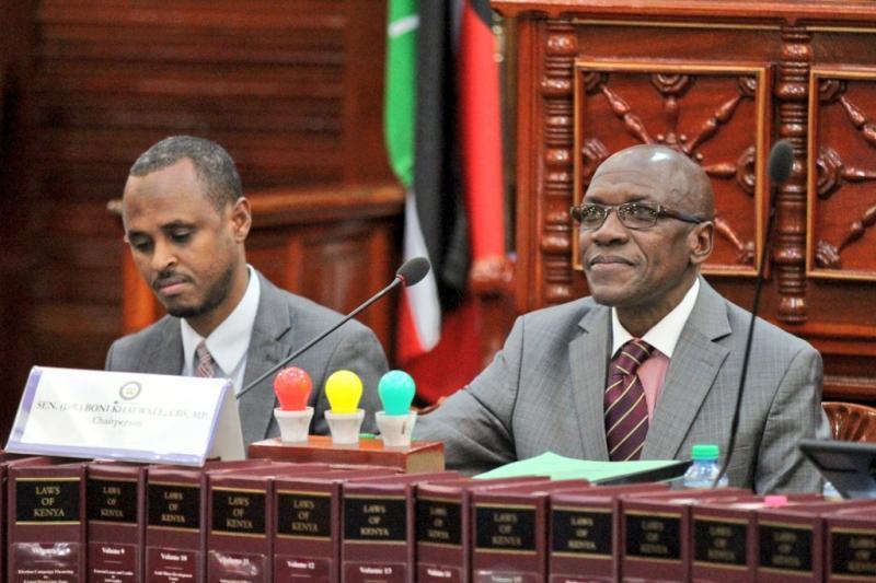 Senator Boni Khalwale during the hearing of Governor Kawira Mwangaza's impeachment.