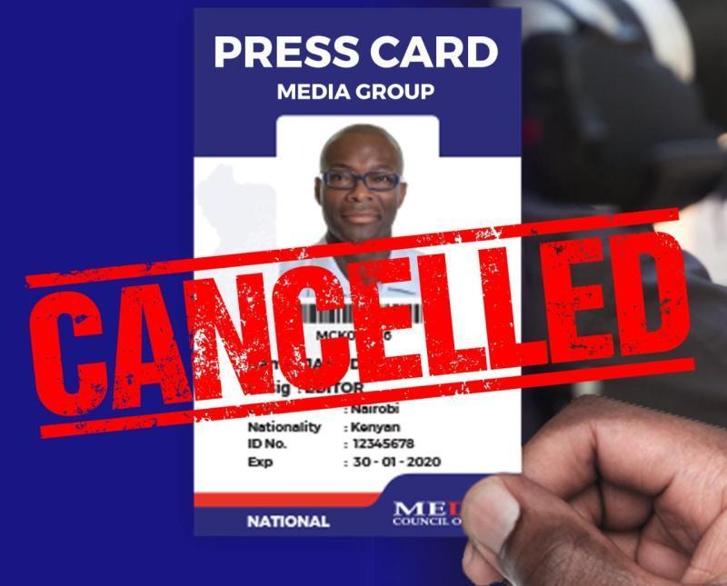 MCK to recall all press cards.