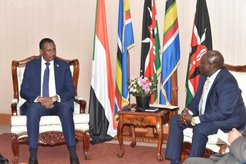 DP Rigathi Gachagua and Vice President of the Sudan Transitional Sovereignty Council General Mohamed Hamdan Dagalo.