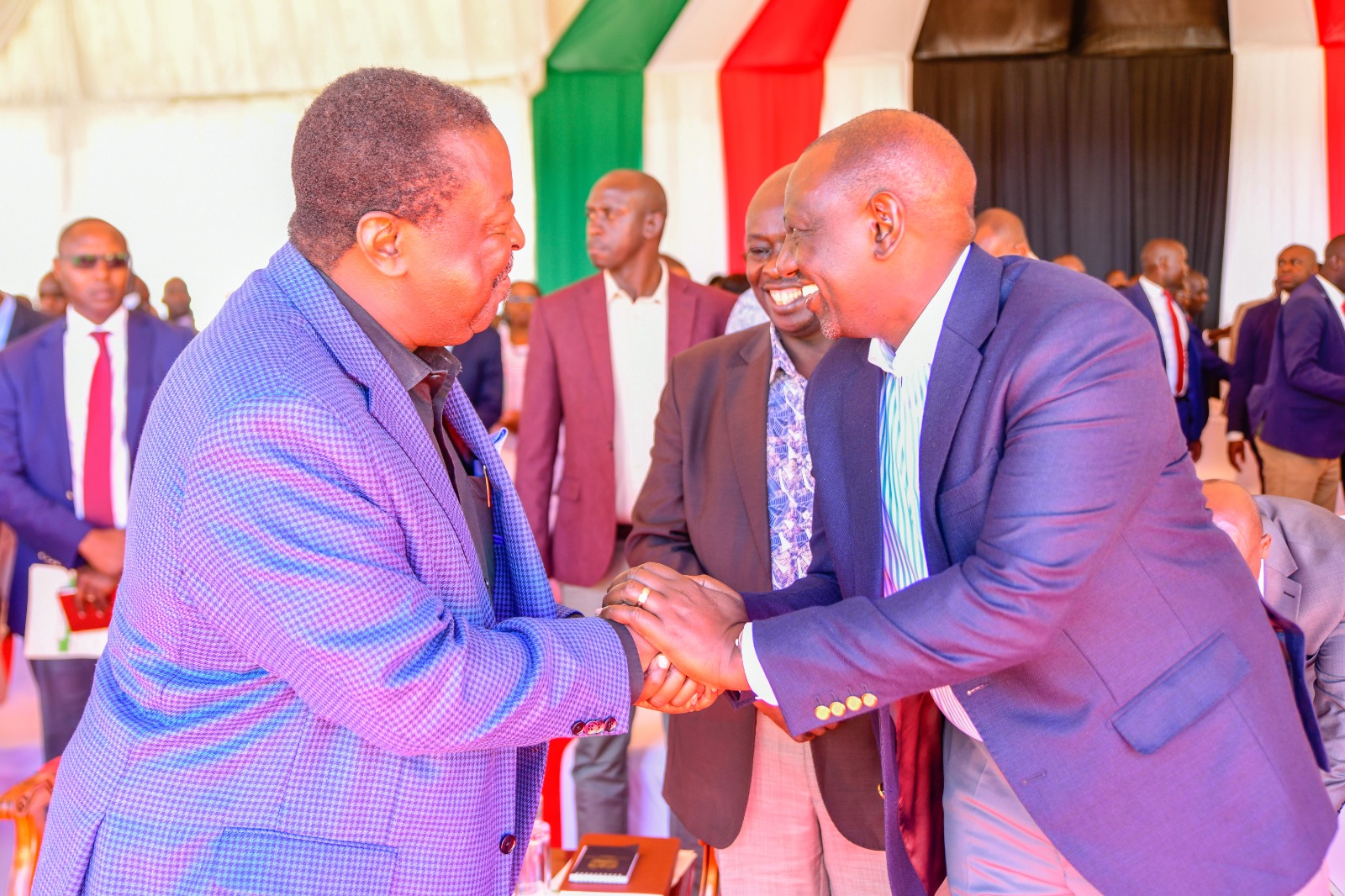 President Ruto, his deputy Gachagua and Mudavadi in Narok County.