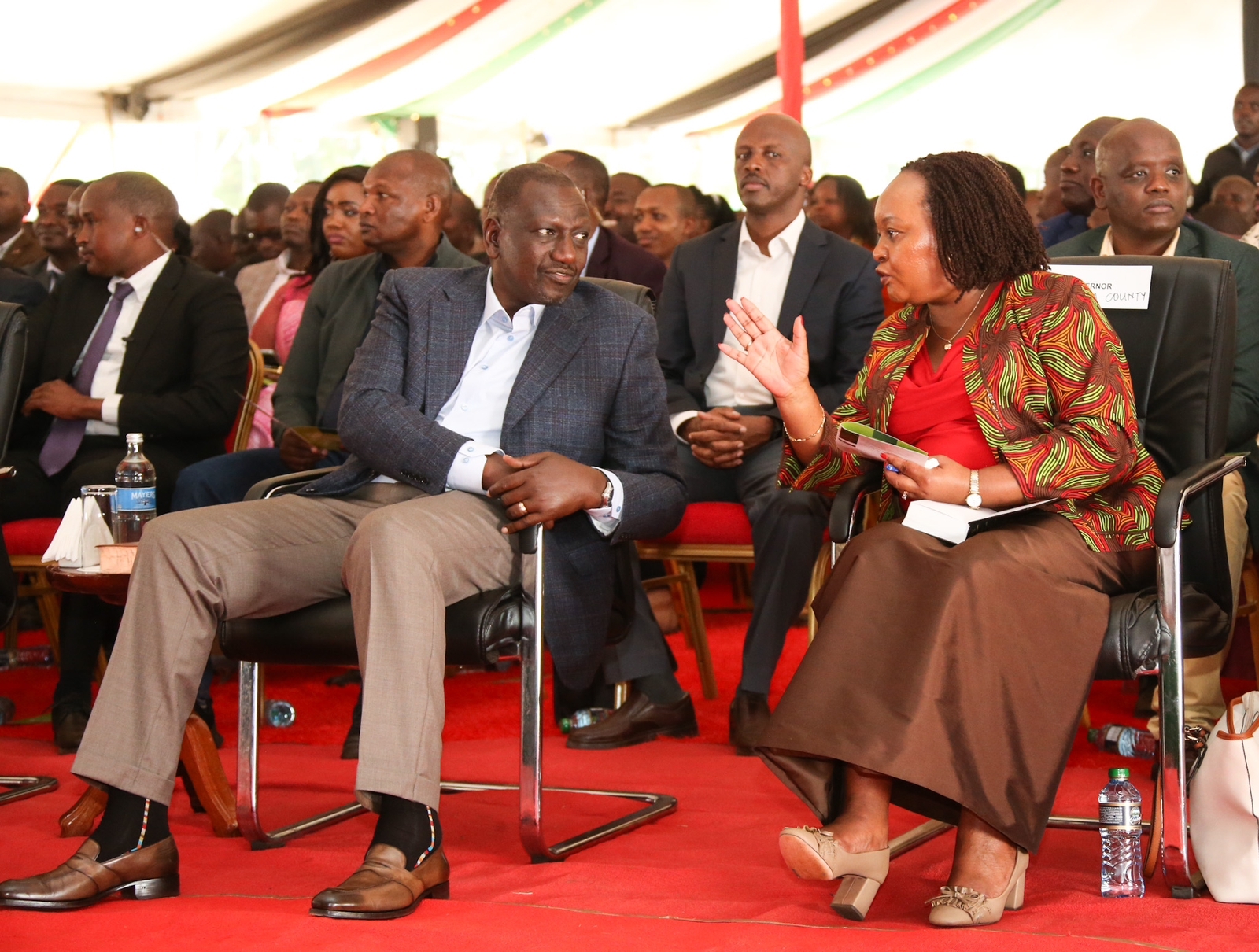 President William Ruto and Governor Anne Waiguru in Kirinyaga County.