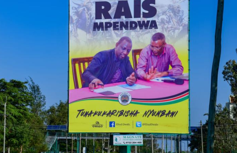 One of the billboards welcoming President Ruto to Siaya County.