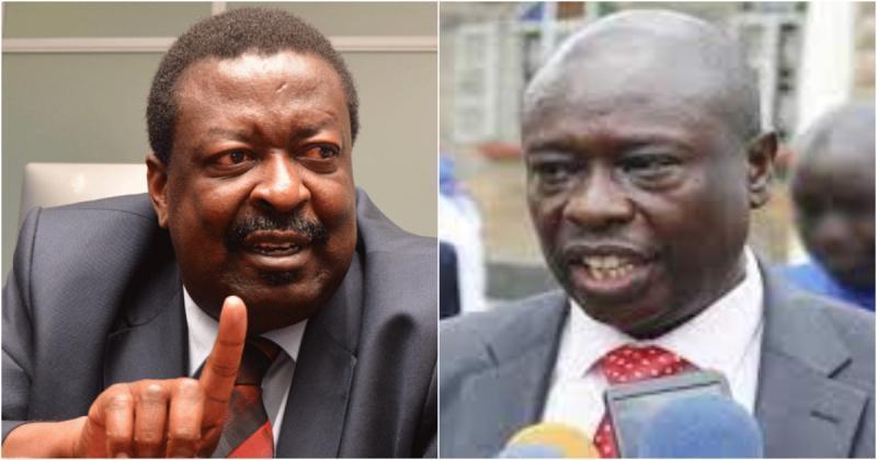 Photo collage of Prime Cabinet Secretary Musalia Mudavadi and Deputy President Rigathi Gachagua.