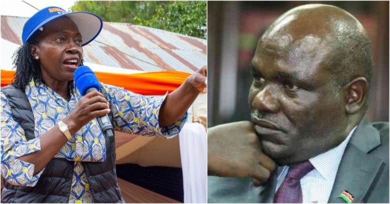 A photo collage of Martha Karua and the outgoing IEBC chair Wafula Chebukati.