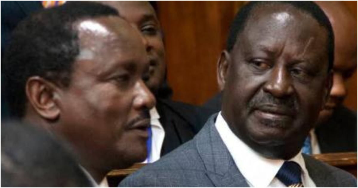 Wiper leader Kalonzo Musyoka and ODM's Raila Odinga at a past function.