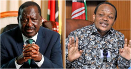 A photo collage of former Nyeri Town MP Kimani Ngunjiri and ODM leader Raila Odinga.