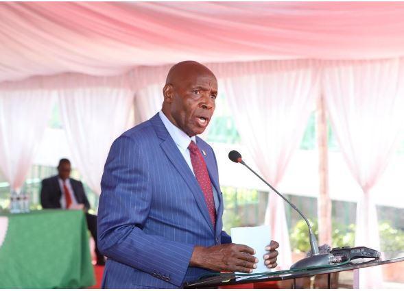 Education CS Ezekiel Machogu during the release of KCSE results on Friday, January 19, 2023. IMAGE/COURTESY