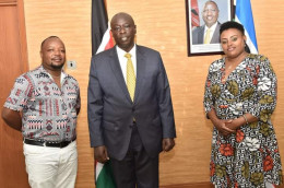Deputy President Rigathi Gachagua meets singer Muigai Wa Njoroge and his wife Njeri Muigai. Photo: Rigathi Gachagua /Facebook
