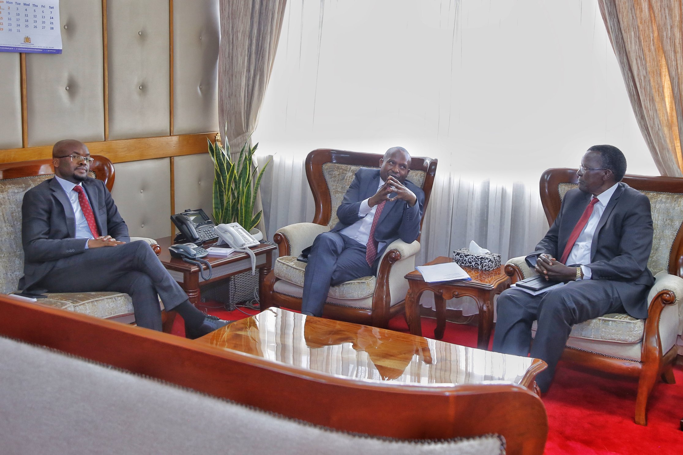 Interior CS Kithure Kindiki with Former Chief Justice David Maraga and PS Raymond Omollo. Image Courtesy.
