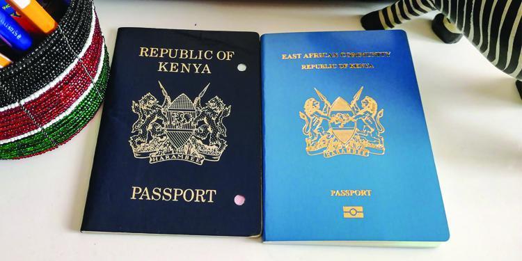 File image of the Kenyan Passport.