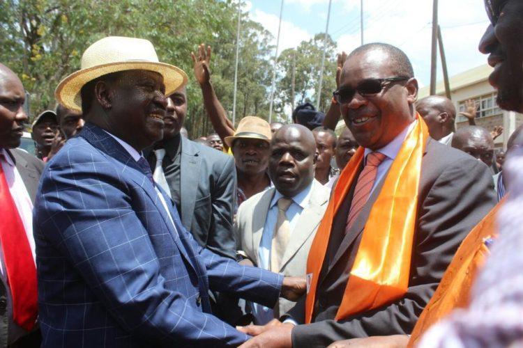 File image of Azimio leader Raila Odinga and Evans Kidero.