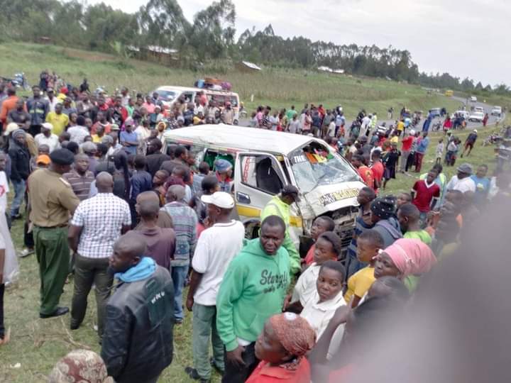 Remains of the vehicle involved in an accident along the Kakamega-Makunga Road on Tuesday, January 10, 2023. IMAGE/ COURTESY