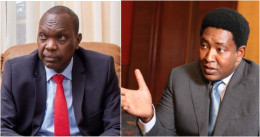A photo collage of Jeremiah Kioni and Narok senator Ledama Olekina.