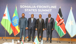 File image of President Ruto with his Ethiopia, Somalia and Djibouti counterparts.
