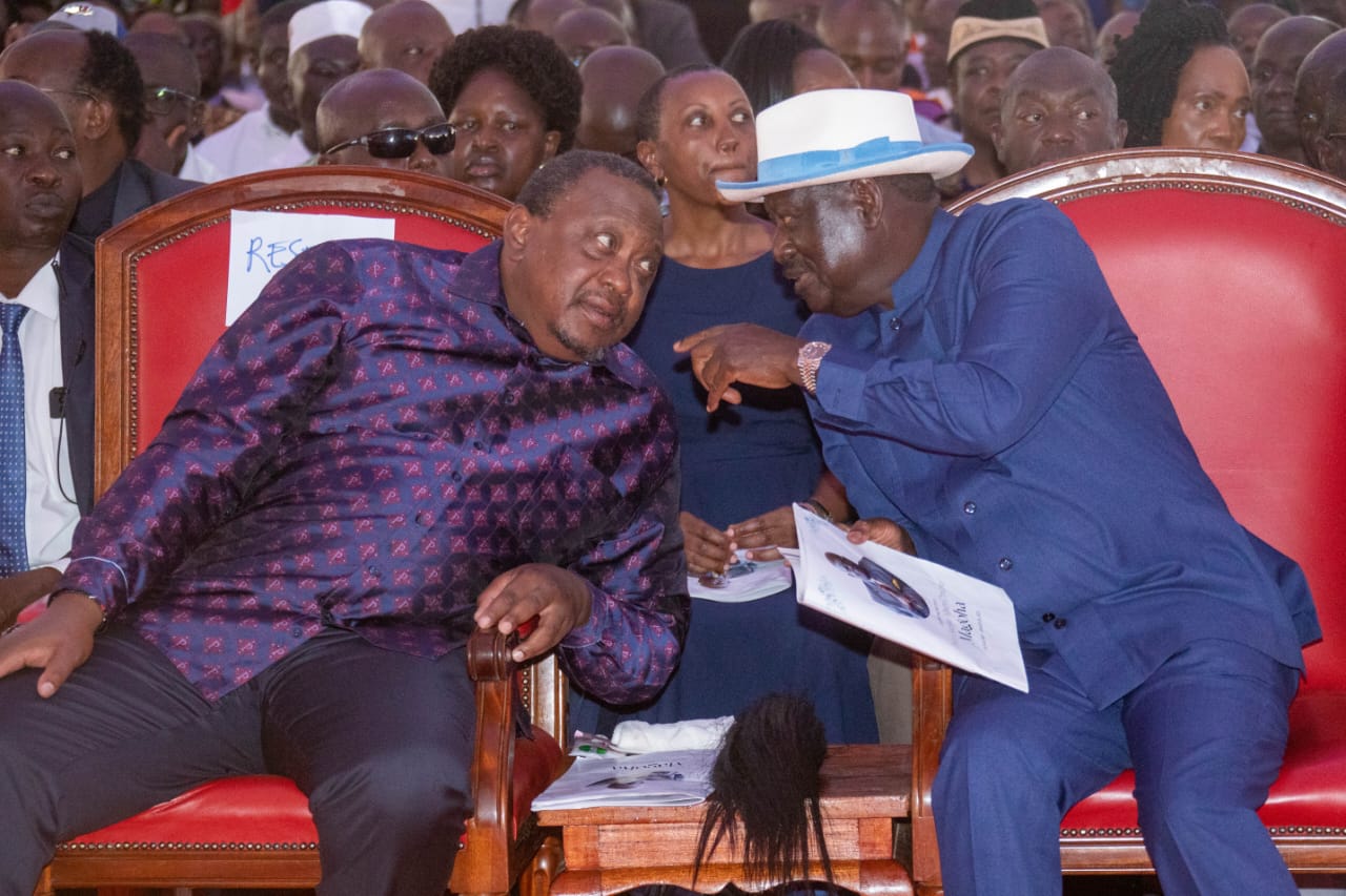 File image of Uhuru Kenyatta and Raila Odinga.