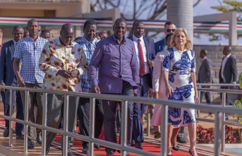President William Ruto, his deputy Gachagua and US First lady Dr. Jill Biden.