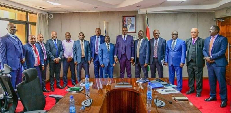 File image of ICT CS Eliud Owalo with ODM MPs