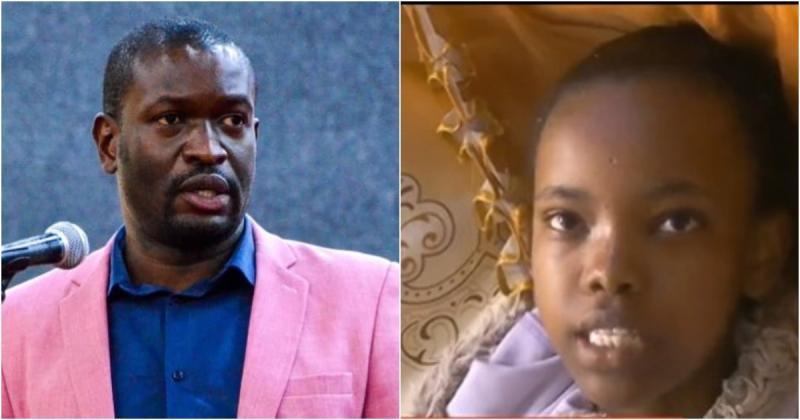 A photo collage of Nairobi senator Edwin Sifuna and Petronila Mbinda.