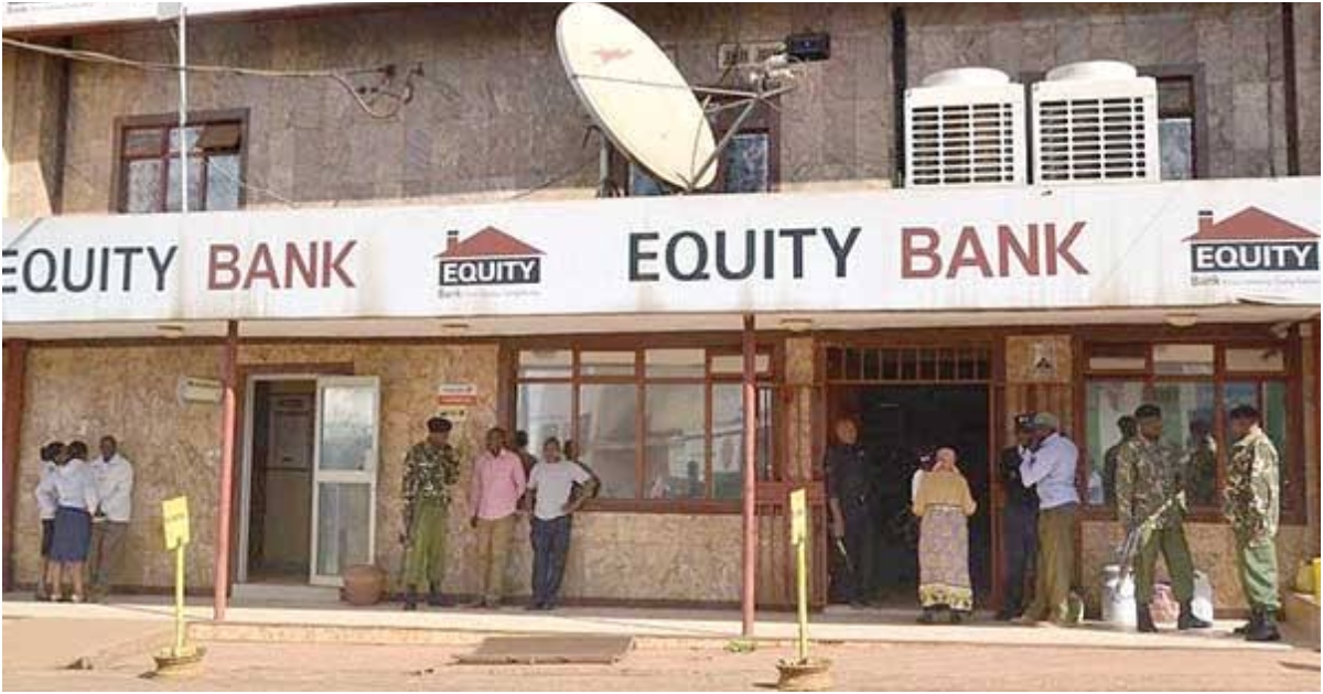 Customers at an Equity Bank outlet.