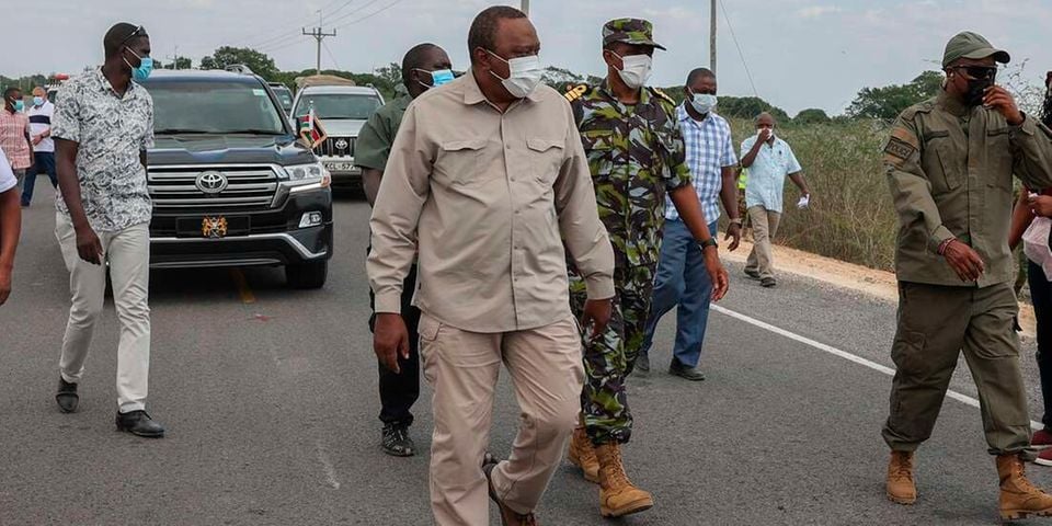 Former President Uhuru Kenyatta's security detail has been scaled down. IMAGE: FILE