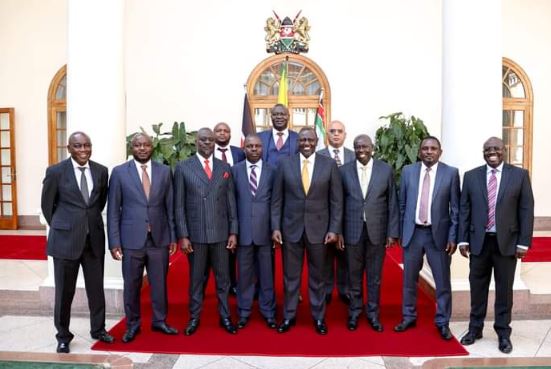 President William Ruto meets a section of he Luo Nyanza MPs.